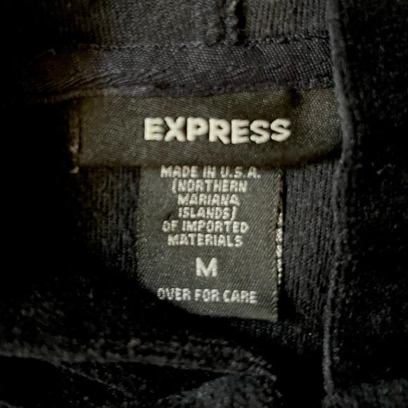 Express Black Velour Hoodie Size M - Picture 5 of 5